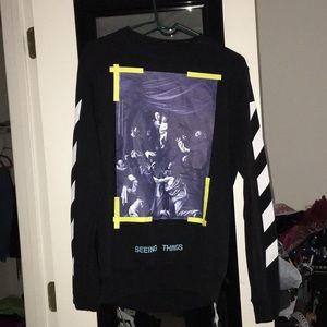 Off white long sleeve sweater! REPOST!!